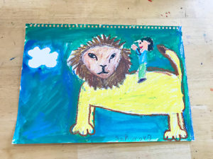 大きな動物と私 | 麻布アトリエ子供絵画教室